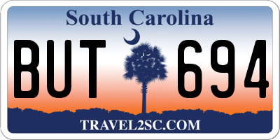 SC license plate BUT694