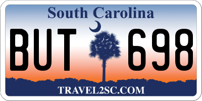 SC license plate BUT698