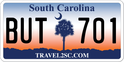 SC license plate BUT701