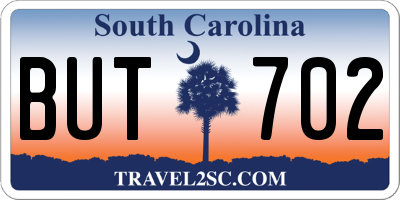 SC license plate BUT702