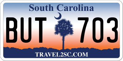 SC license plate BUT703