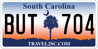 SC license plate BUT704