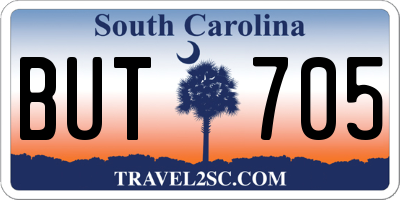 SC license plate BUT705
