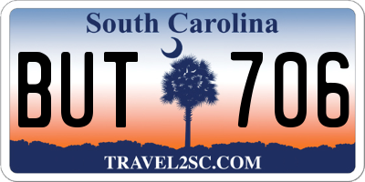SC license plate BUT706