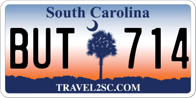 SC license plate BUT714