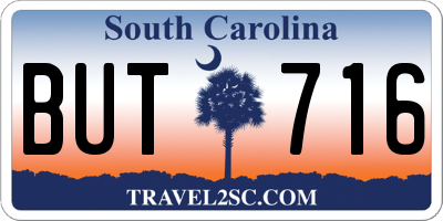 SC license plate BUT716
