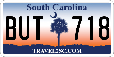 SC license plate BUT718