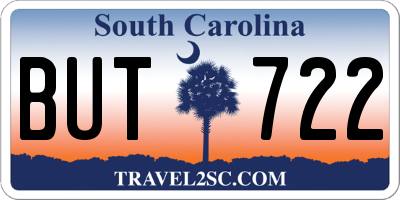SC license plate BUT722