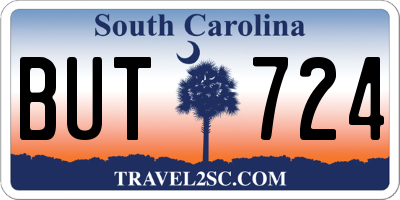 SC license plate BUT724