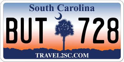 SC license plate BUT728