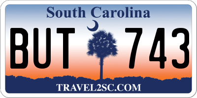 SC license plate BUT743