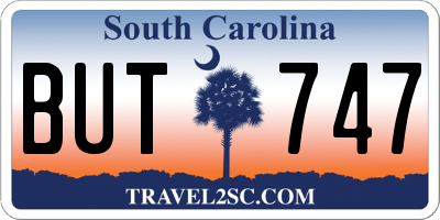 SC license plate BUT747