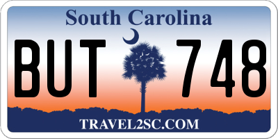 SC license plate BUT748