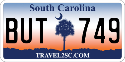 SC license plate BUT749