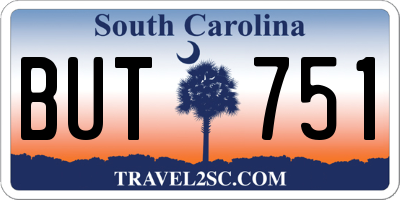 SC license plate BUT751