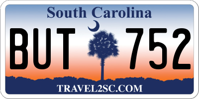 SC license plate BUT752