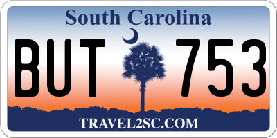 SC license plate BUT753