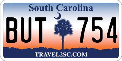SC license plate BUT754