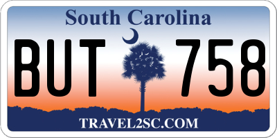SC license plate BUT758