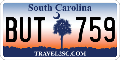 SC license plate BUT759
