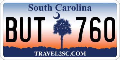 SC license plate BUT760