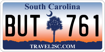 SC license plate BUT761