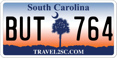 SC license plate BUT764