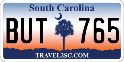 SC license plate BUT765