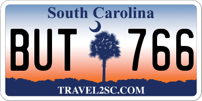 SC license plate BUT766