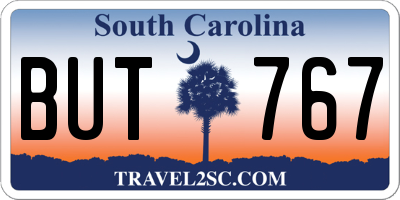 SC license plate BUT767