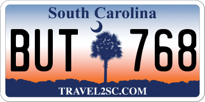 SC license plate BUT768