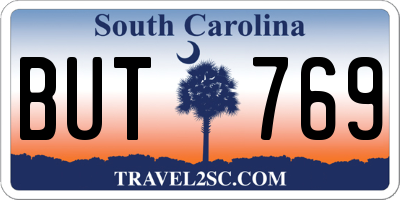 SC license plate BUT769
