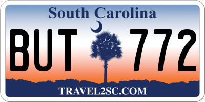 SC license plate BUT772