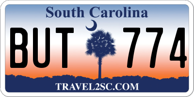 SC license plate BUT774