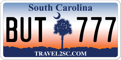 SC license plate BUT777