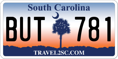 SC license plate BUT781