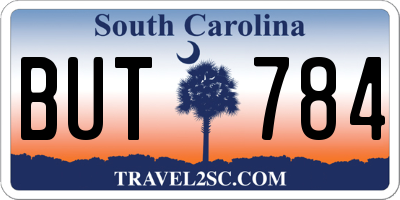 SC license plate BUT784