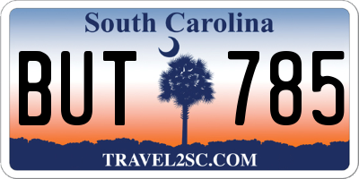 SC license plate BUT785
