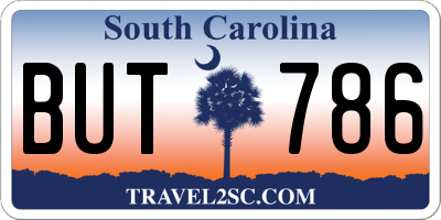 SC license plate BUT786