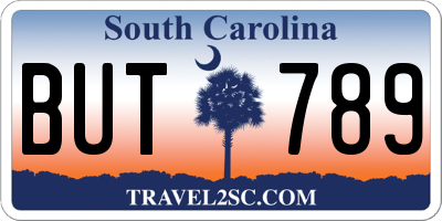 SC license plate BUT789