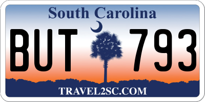 SC license plate BUT793