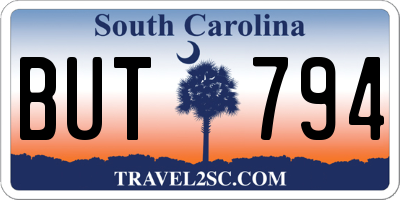 SC license plate BUT794