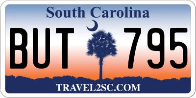 SC license plate BUT795