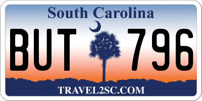 SC license plate BUT796