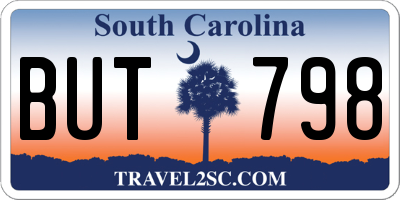 SC license plate BUT798