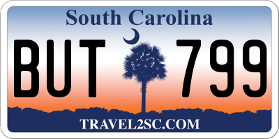 SC license plate BUT799