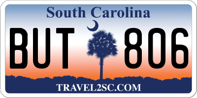 SC license plate BUT806