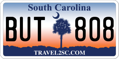 SC license plate BUT808
