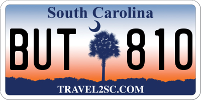 SC license plate BUT810
