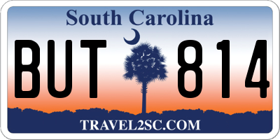 SC license plate BUT814